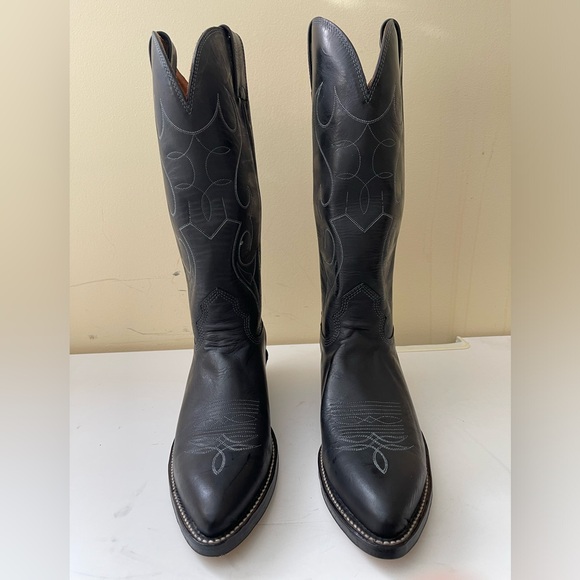 NWT Alberta boot Black Cowhide Leather Cowboy Western Boots Women Size 10 US - Picture 2 of 8